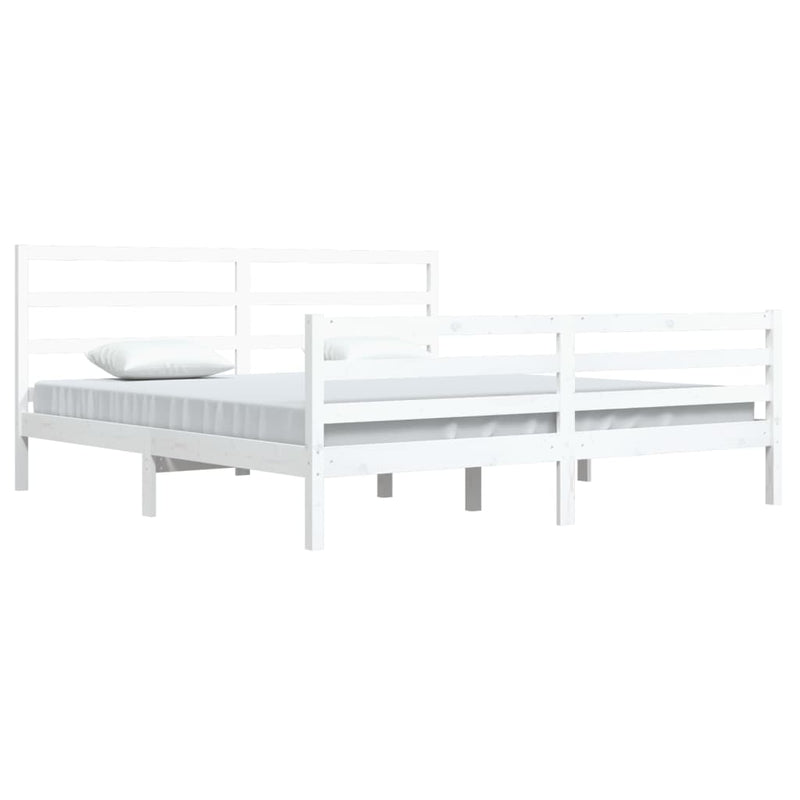vidaXL fehér tömör fenyőfa ágykeret 200 x 200 cm