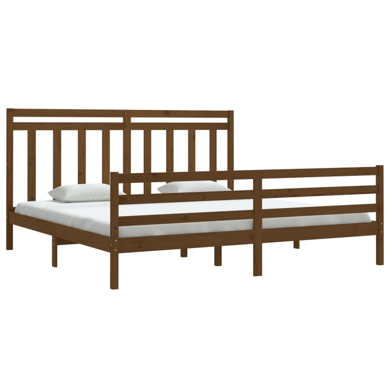 vidaXL mézbarna tömör fa ágykeret 200 x 200 cm