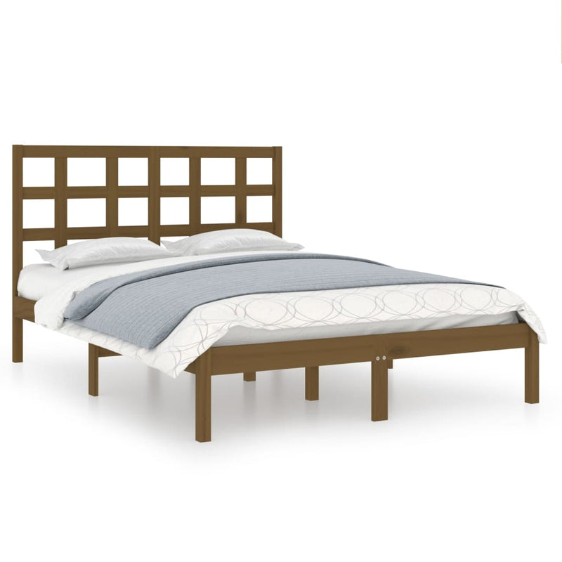 vidaXL mézbarna tömör fa ágykeret 200 x 200 cm