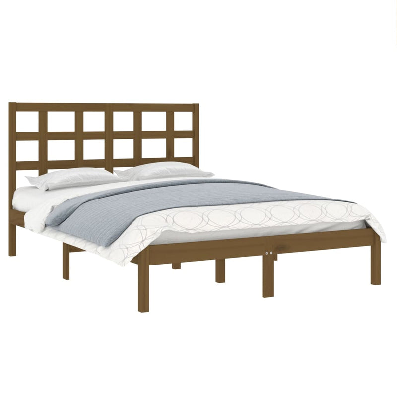 vidaXL mézbarna tömör fa ágykeret 200 x 200 cm
