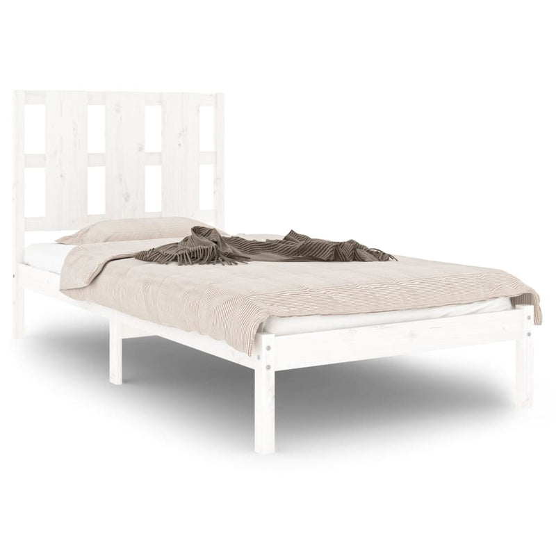 vidaXL fehér tömör fenyőfa ágy matrac nélkül 100 x 200 cm