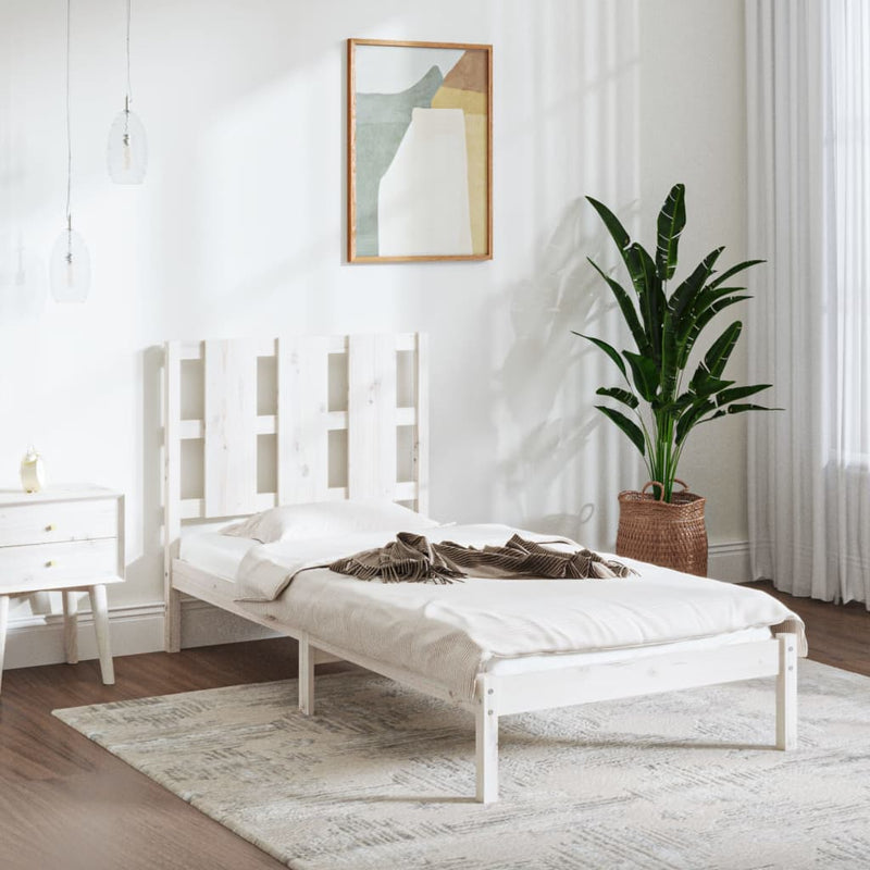 vidaXL fehér tömör fenyőfa ágy matrac nélkül 100 x 200 cm