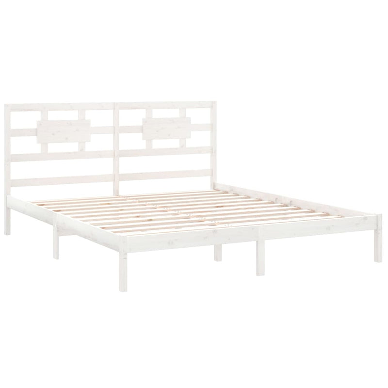 vidaXL fehér tömör fa ágykeret 200 x 200 cm