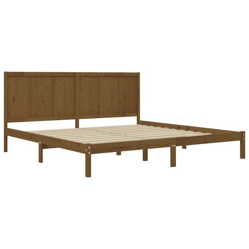vidaXL mézbarna tömör fenyőfa ágykeret 200 x 200 cm