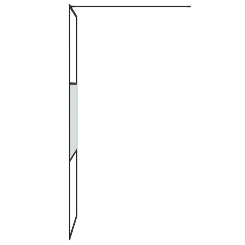 vidaXL fekete selyemmatt ESG üveg zuhanyfal 80 x 195 cm