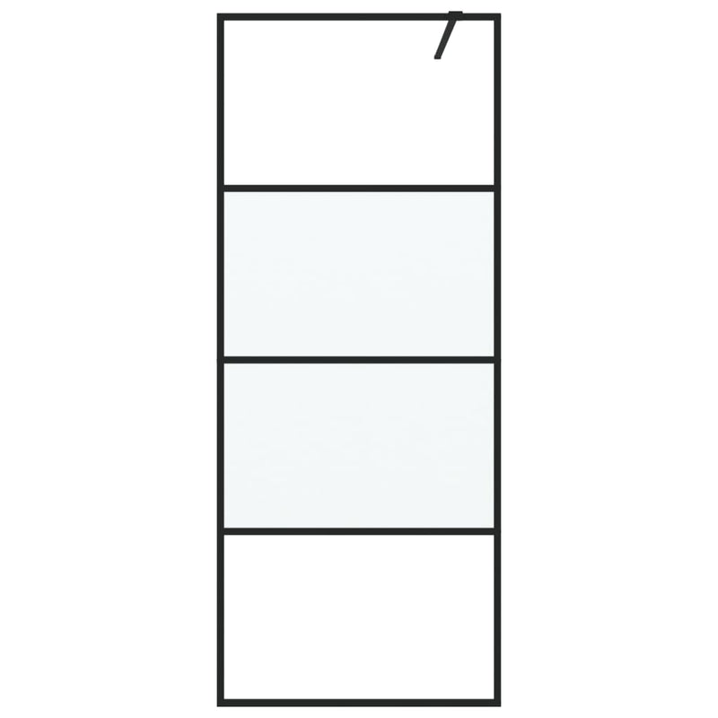 vidaXL fekete selyemmatt ESG üveg zuhanyfal 80 x 195 cm