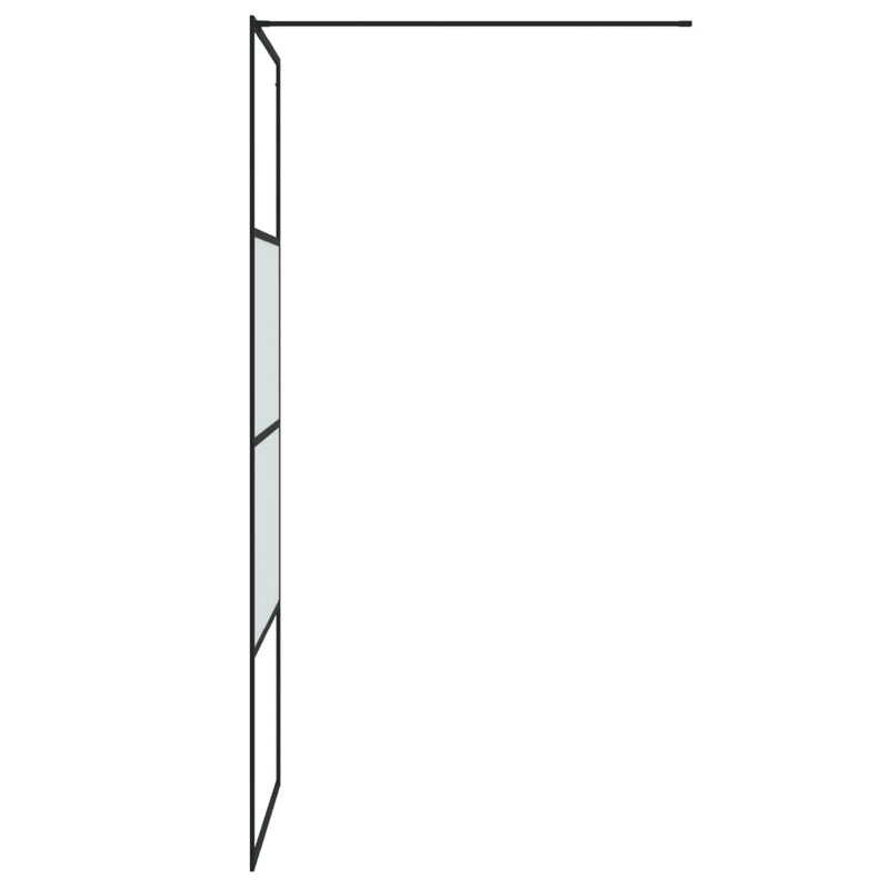 vidaXL fekete selyemmatt ESG üveg zuhanyfal 80 x 195 cm