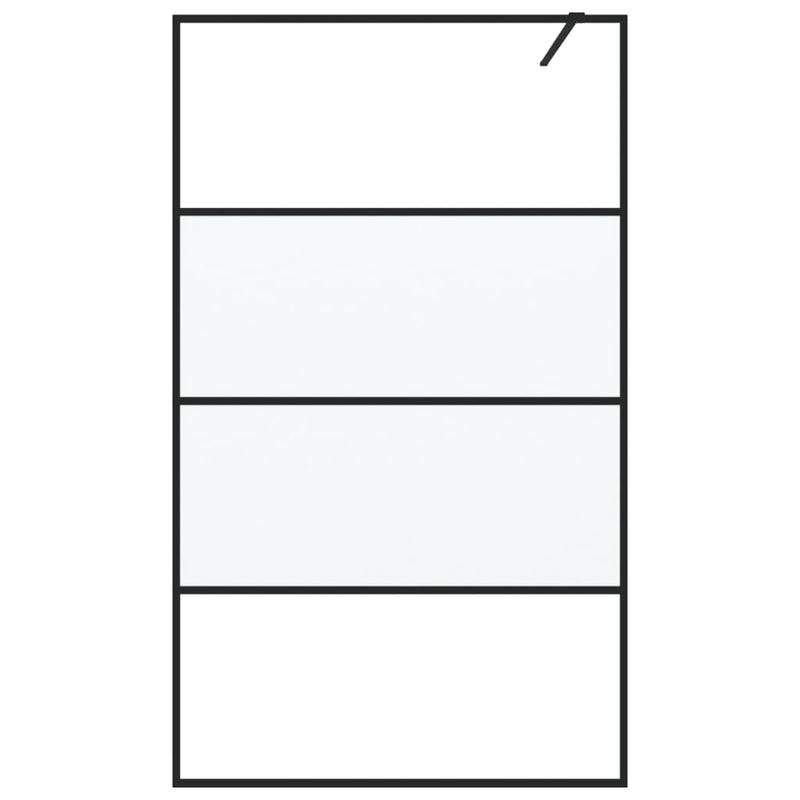 vidaXL fekete selyemmatt ESG üveg zuhanyfal 115 x 195 cm