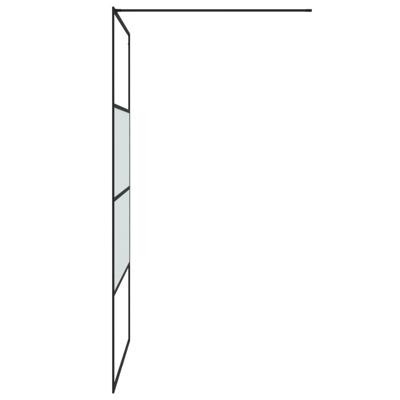 vidaXL fekete selyemmatt ESG üveg zuhanyfal 115 x 195 cm