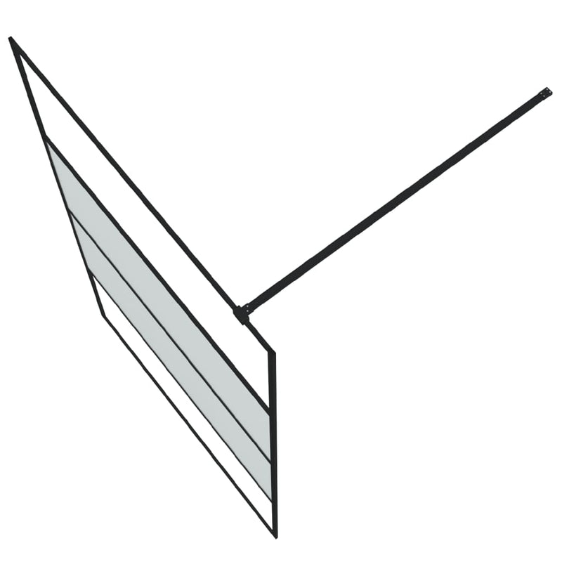 vidaXL fekete selyemmatt ESG üveg zuhanyfal 115 x 195 cm