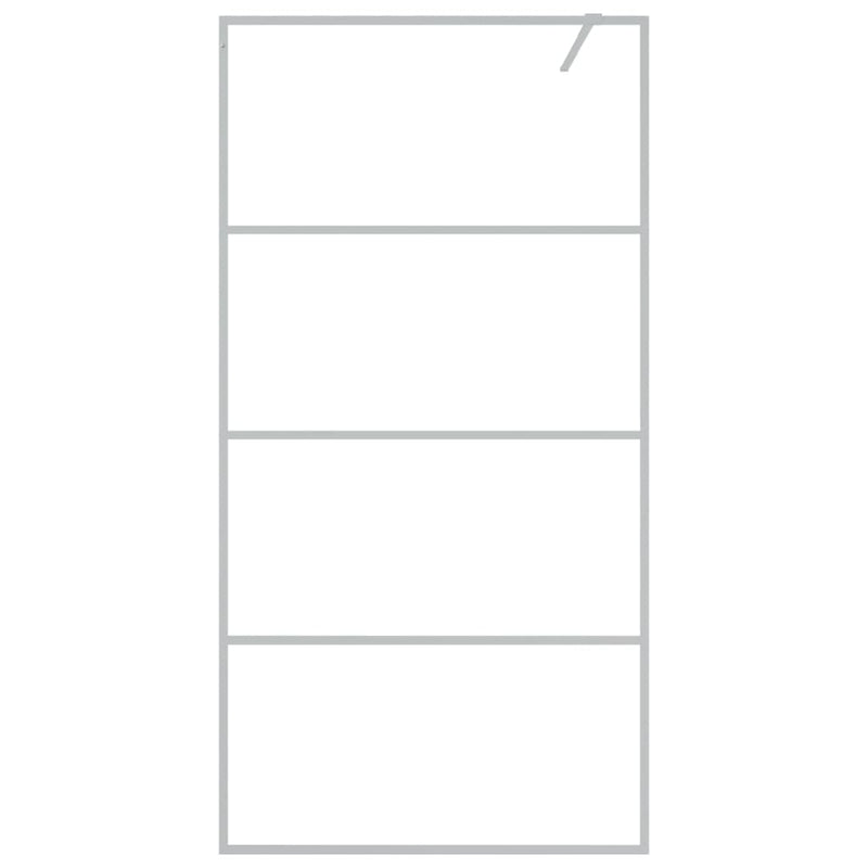 vidaXL ezüstszínű átlátszó ESG üveg zuhanyfal 100 x 195 cm