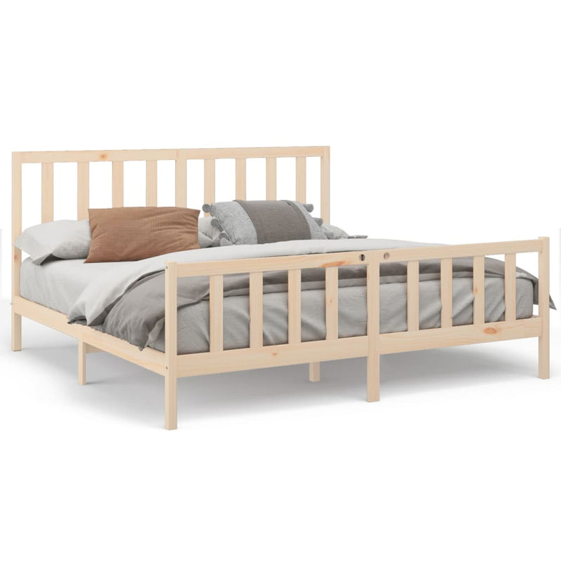 vidaXL tömör fenyőfa ágy matrac nélkül 200 x 200 cm