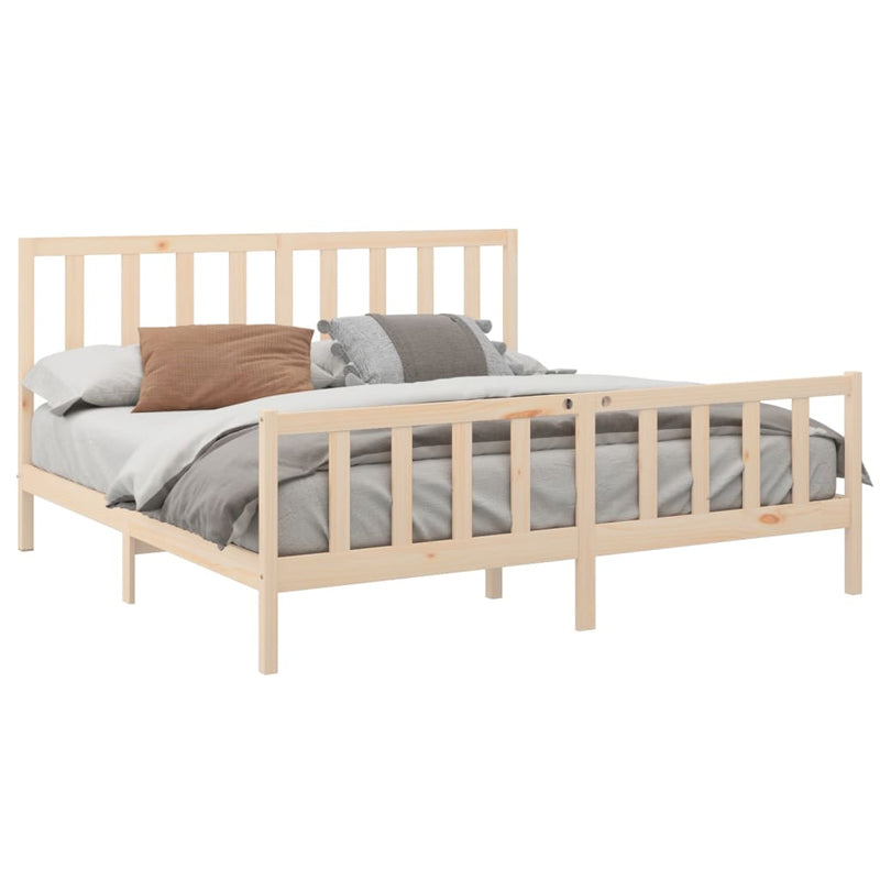 vidaXL tömör fenyőfa ágy matrac nélkül 200 x 200 cm