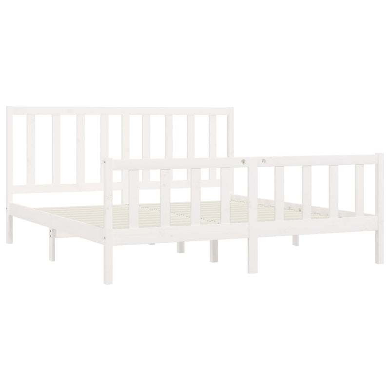 vidaXL fehér tömör fa ágykeret 200 x 200 cm