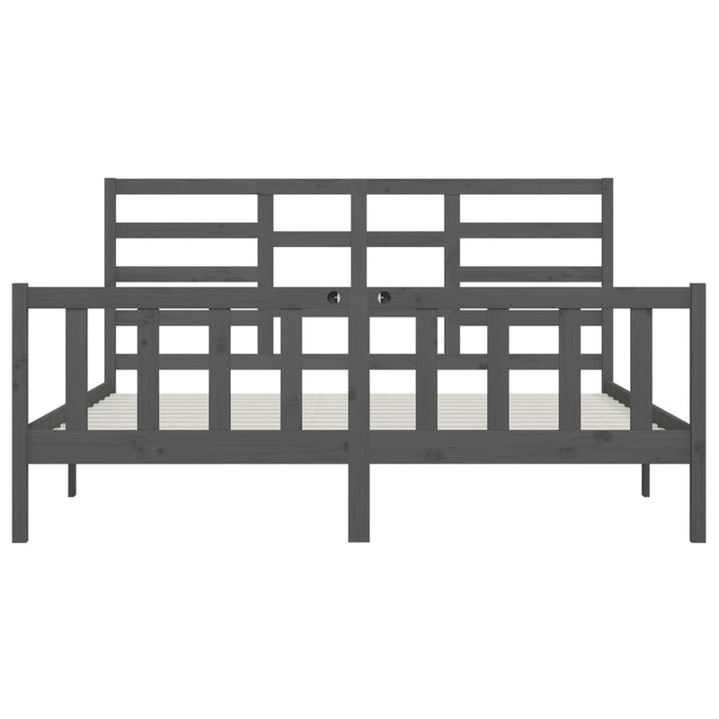 vidaXL szürke tömör fenyőfa ágykeret 200x200 cm