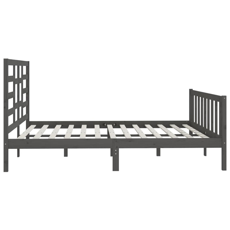 vidaXL szürke tömör fenyőfa ágykeret 200x200 cm