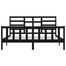 vidaXL fekete tömör fenyőfa ágykeret 200x200 cm