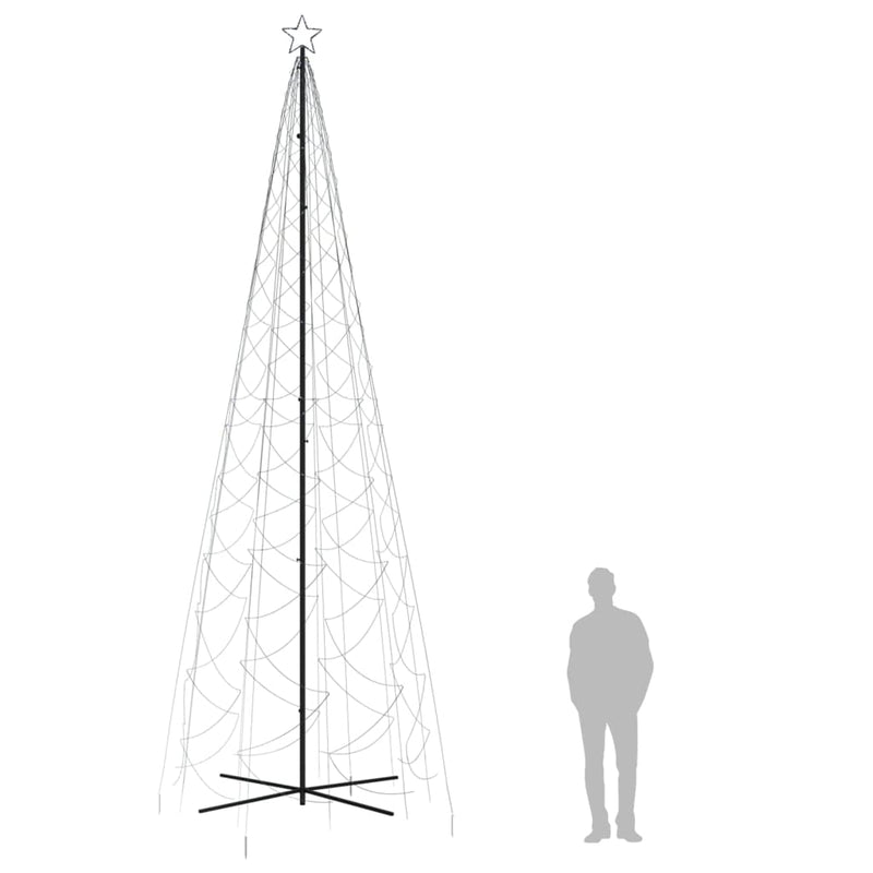 vidaXL kúp alakú karácsonyfa 1400 hideg fehér LED-del 160 x 500 cm