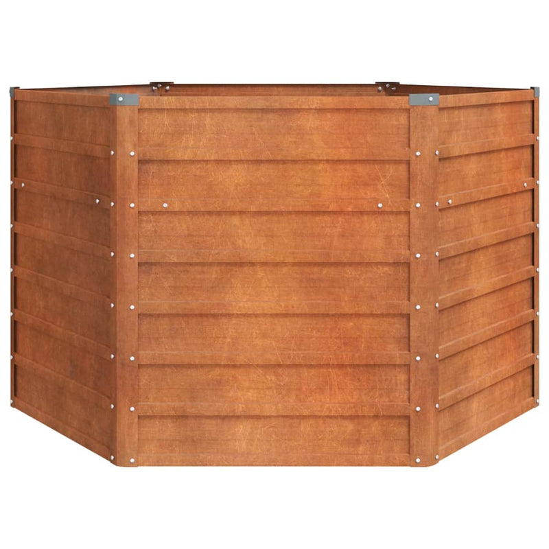vidaXL rozsda színű corten acél kerti magaságyás 129 x 129 x 77 cm