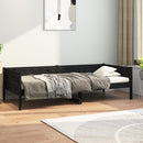 vidaXL fekete tömör fenyőfa kanapéágy 90 x 190 cm