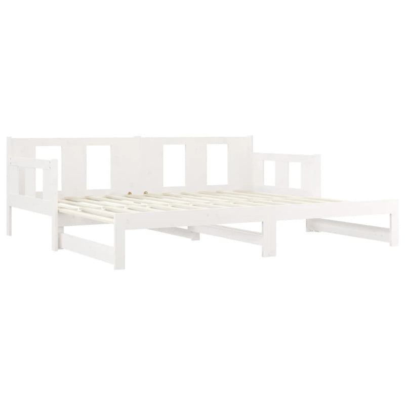 vidaXL fehér tömör fenyőfa kihúzható kanapéágy 2 x (90 x 200) cm