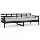 vidaXL fekete tömör fenyőfa kanapéágy 90x200 cm