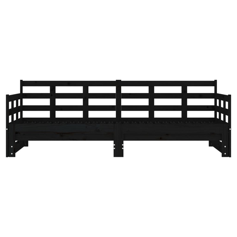 vidaXL fekete tömör fenyőfa kihúzható kanapéágy 2 x (80 x 200) cm