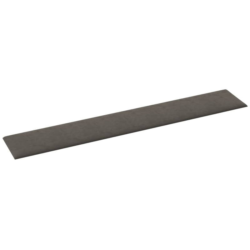 vidaXL 12 db sötétszürke bársony fali panel 90x15 cm 1,62 m²