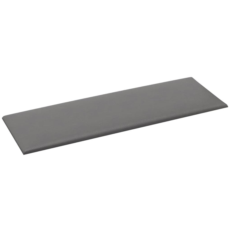 vidaXL 12 db szürke műbőr fali panel 90 x 30 cm 3,24 m²