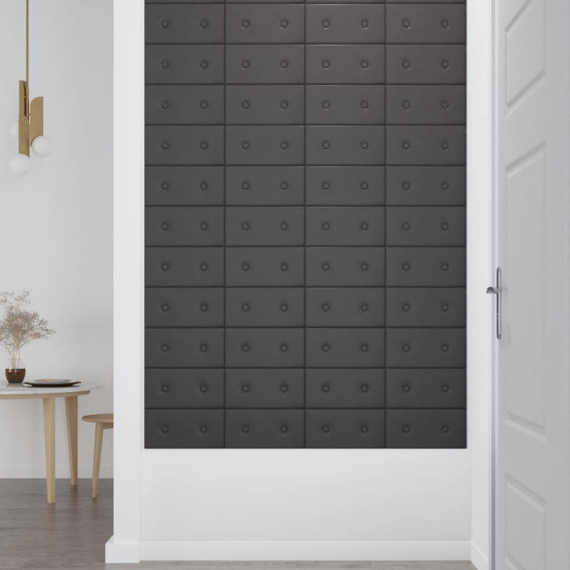 vidaXL 12 db szürke műbőr fali panel 30 x 15 cm 0,54 m²