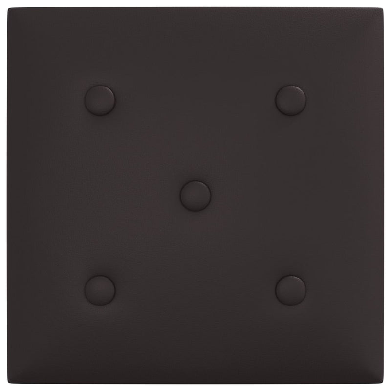 vidaXL 12 db fekete műbőr fali panel 30 x 30 cm 1,08 m²