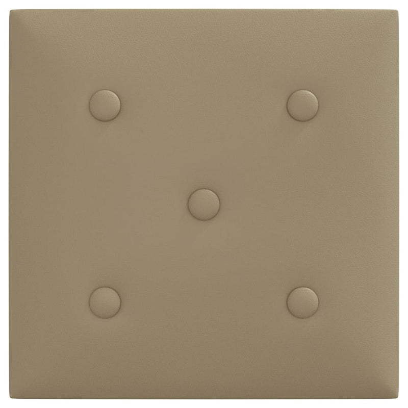 vidaXL 12 db cappuccino színű műbőr fali panel 30 x 30 cm 1,08 m²