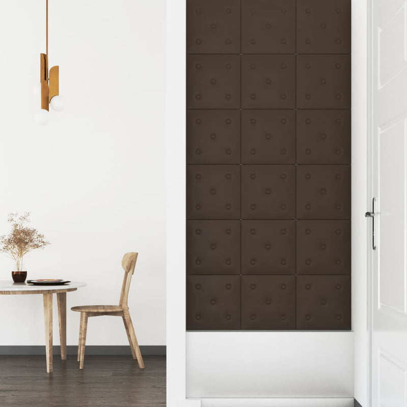 vidaXL 12 db barna műbőr fali panel 30 x 30 cm 1,08 m²