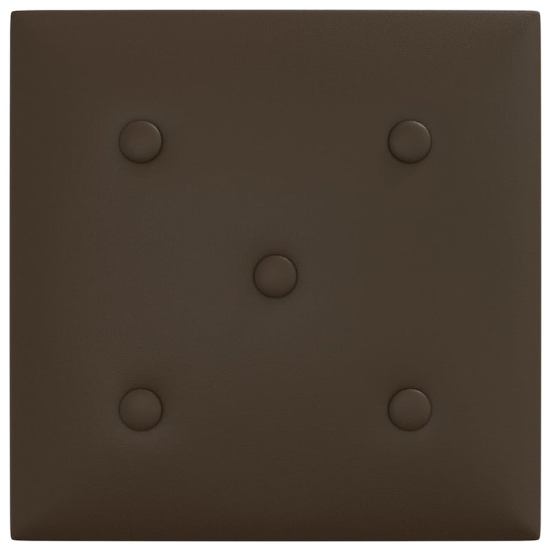 vidaXL 12 db barna műbőr fali panel 30 x 30 cm 1,08 m²