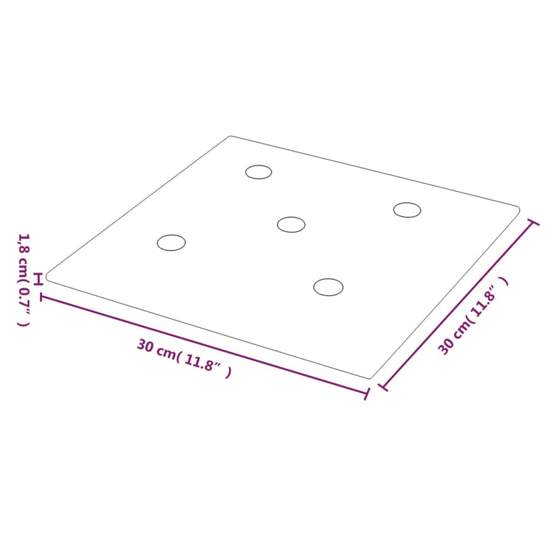 vidaXL 12 db barna műbőr fali panel 30 x 30 cm 1,08 m²