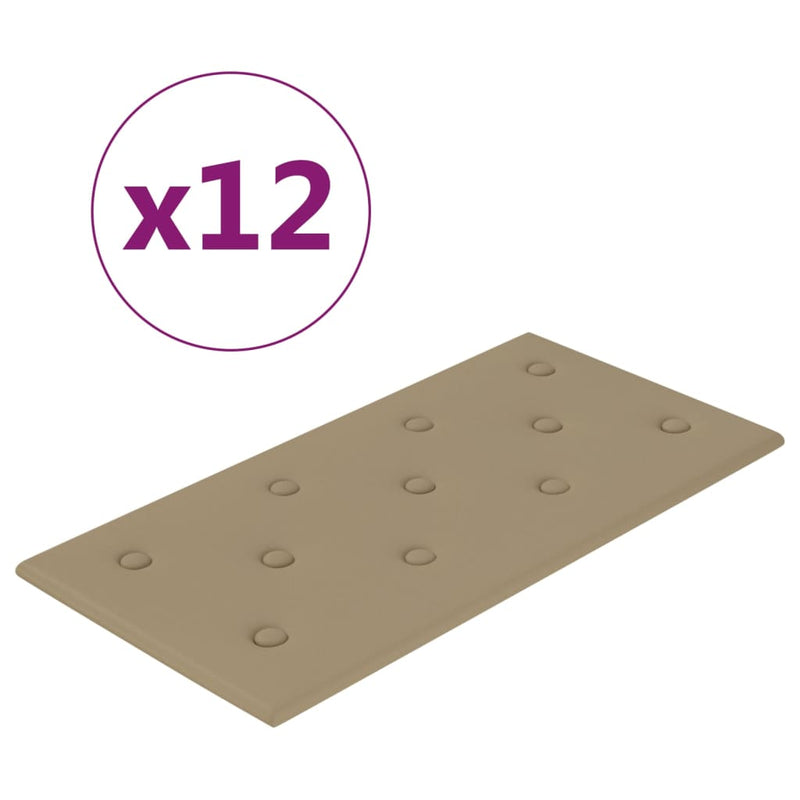 vidaXL 12 db kávészínű műbőr fali panel 60 x 30 cm 2,16 m²