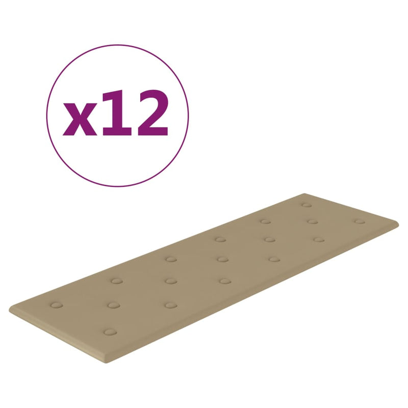 vidaXL 12 db kávészínű műbőr fali panel 90 x 30 cm 3,24 m²