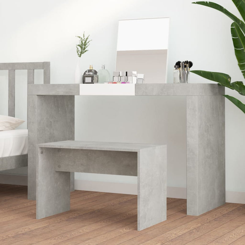 vidaXL betonszürke szerelt fa fésülködőszék 70 x 35 x 45 cm