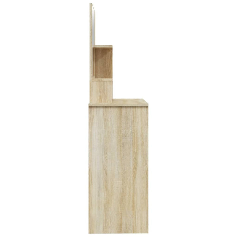 vidaXL sonoma tölgy színű fésülködőasztal tükörrel 86,5 x 35 x 136 cm