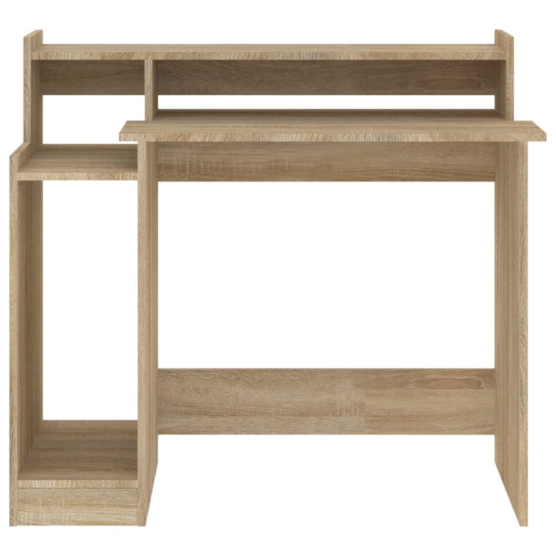 vidaXL sonoma tölgy színű szerelt fa íróasztal LED-ekkel 97x45x90 cm