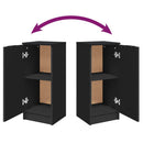 vidaXL 2 db fekete szerelt fa tálalószekrény 30 x 30 x 70 cm