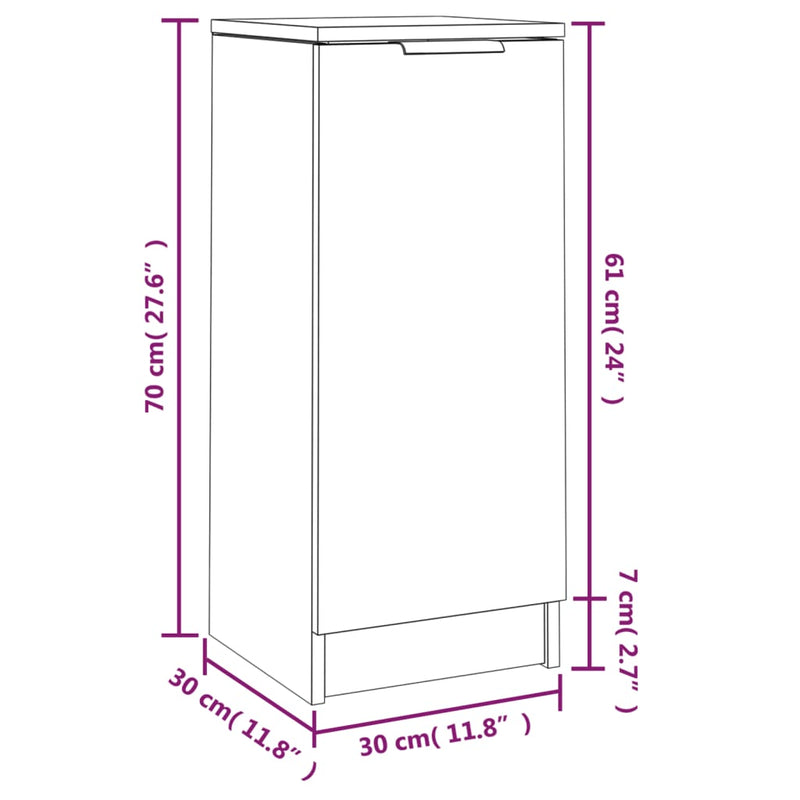 vidaXL 2 db fekete szerelt fa tálalószekrény 30 x 30 x 70 cm