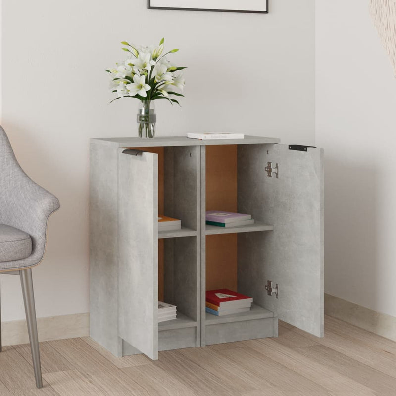 vidaXL 2 db betonszürke szerelt fa tálalószekrény 30 x 30 x 70 cm