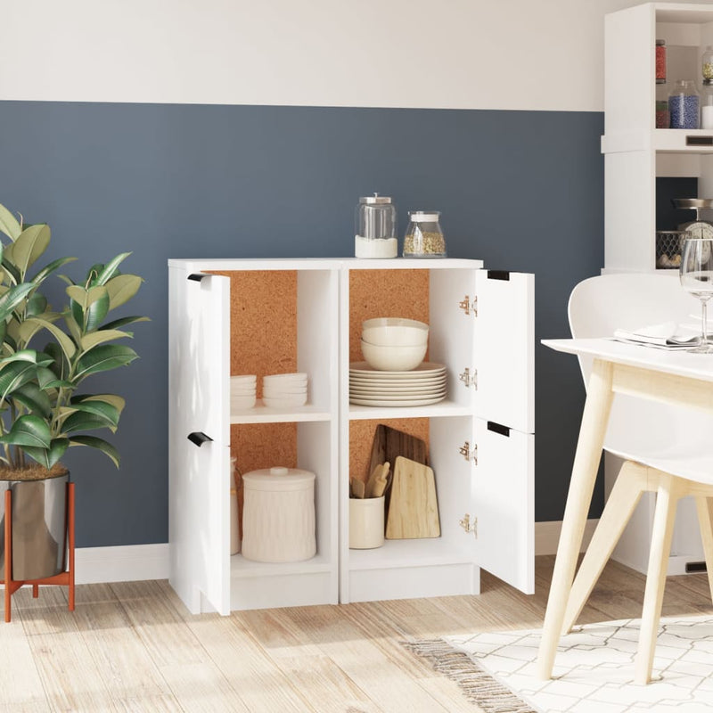 vidaXL 2 db fehér szerelt fa tálalószekrény 30 x 30 x 70 cm