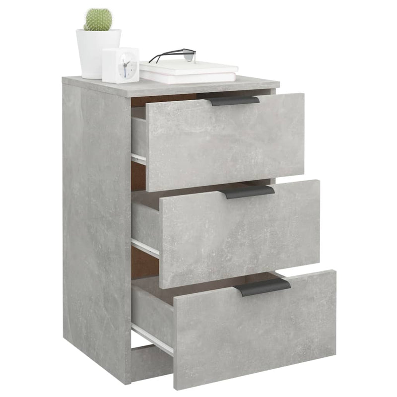 vidaXL 2 db betonszürke éjjeliszekrény 40 x 36 x 65 cm