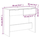 vidaXL fekete szerelt fa tálalóasztal 90 x 36 x 75 cm