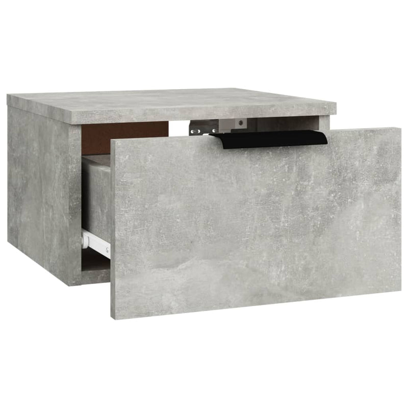 vidaXL betonszürke falra szerelhető éjjeliszekrény 34x30x20 cm