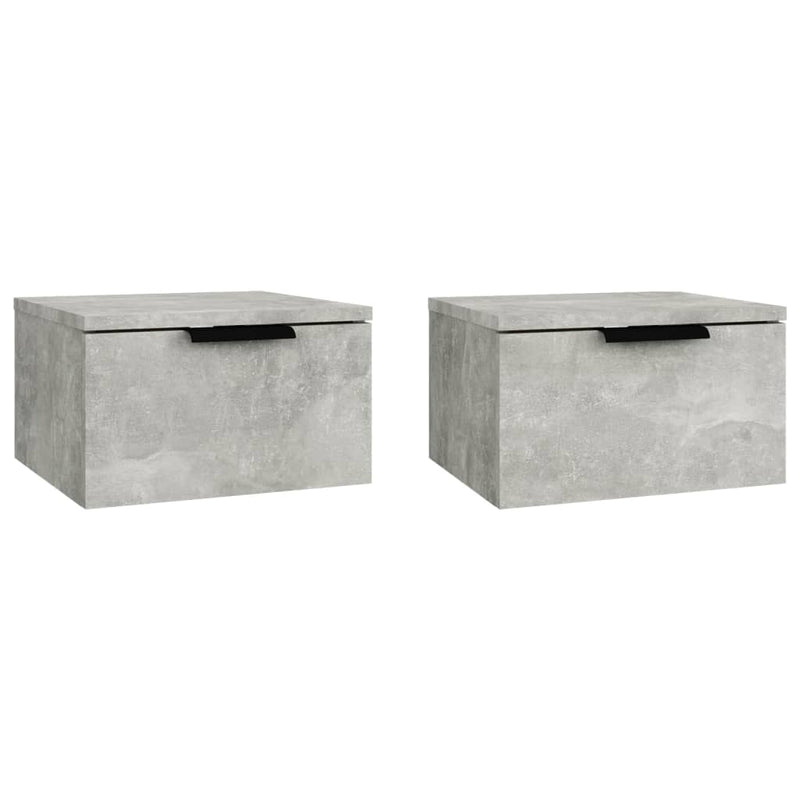 vidaXL 2 db betonszürke falra szerelhető éjjeliszekrény 34x30x20 cm