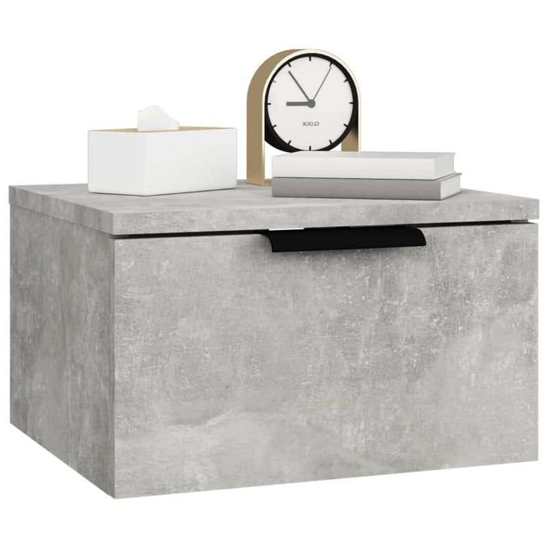 vidaXL 2 db betonszürke falra szerelhető éjjeliszekrény 34x30x20 cm