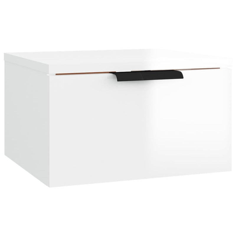 vidaXL magasfényű fehér falra szerelhető éjjeliszekrény 34x30x20 cm